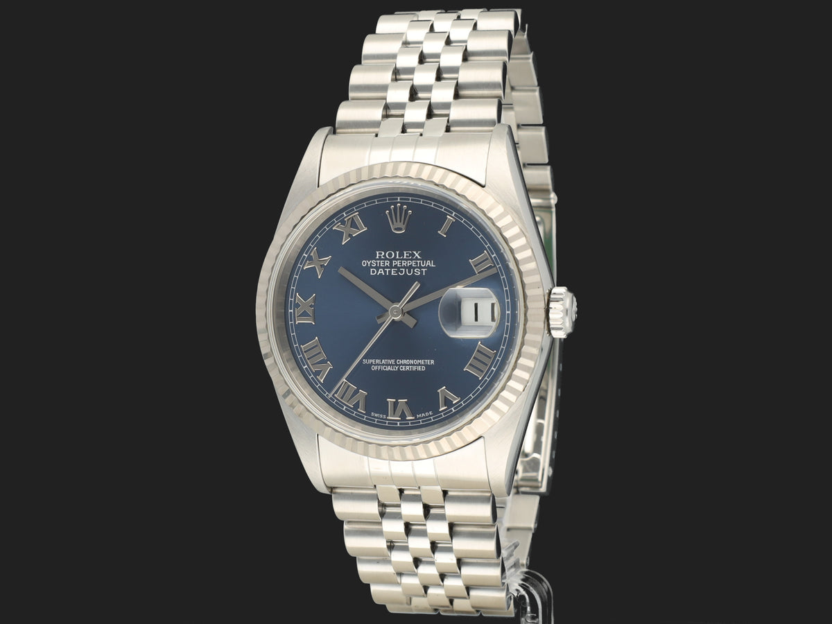 Rolex Datejust 36 Blue Roman Dial 16234   (1)