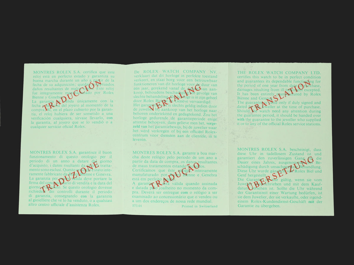 Rolex Translation Booklet