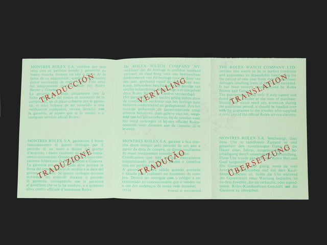 Rolex Translation Booklet