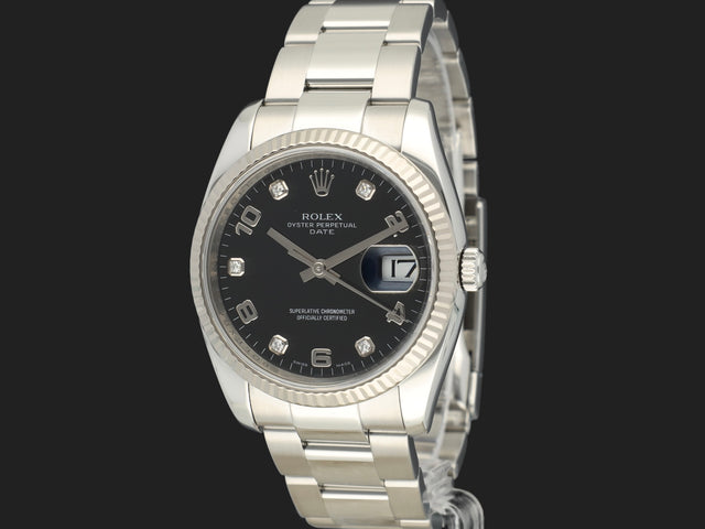 Rolex Date Black Diamond Dial