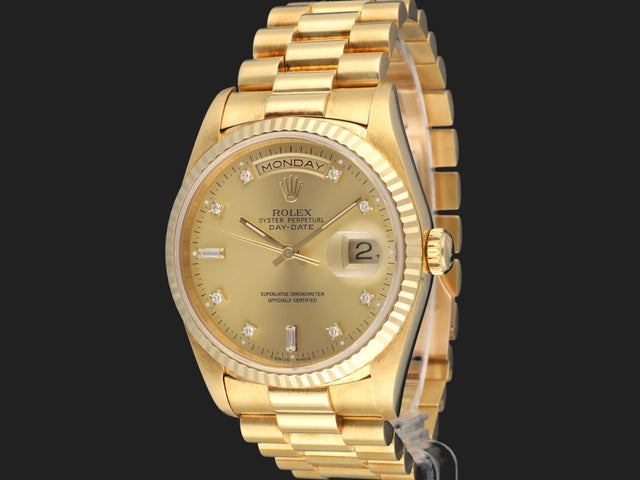 Rolex Day-Date Yellow Gold Champagne Diamond Dial