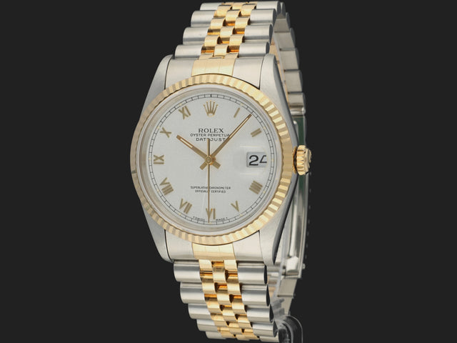 Rolex Datejust Gold/Steel White Roman Dial