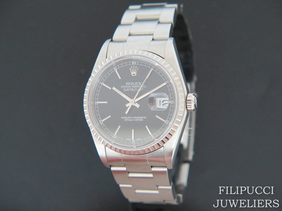 Rolex Datejust Black Dial 16220   (1)