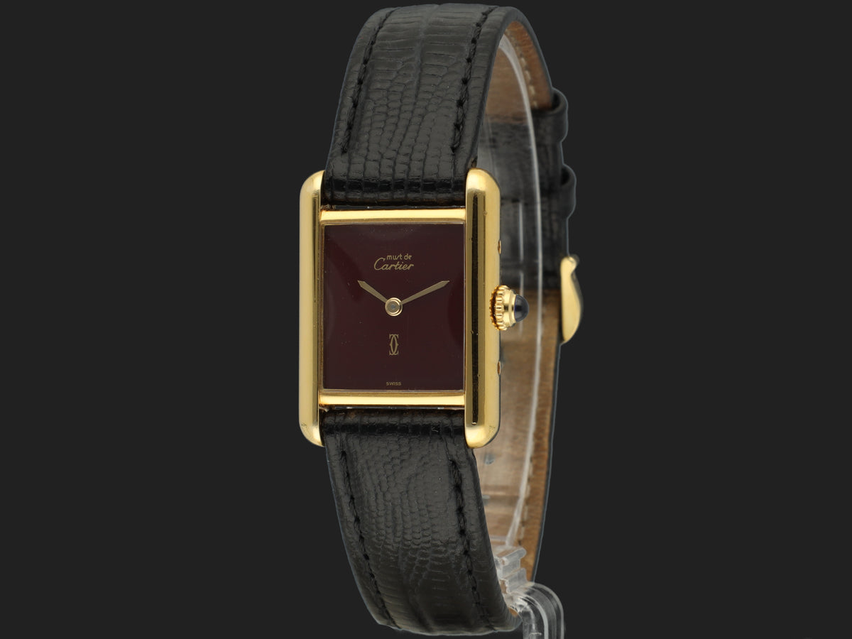 Cartier Tank Must de Cartier Vermeil Burgundy Small 3 66001 (1)