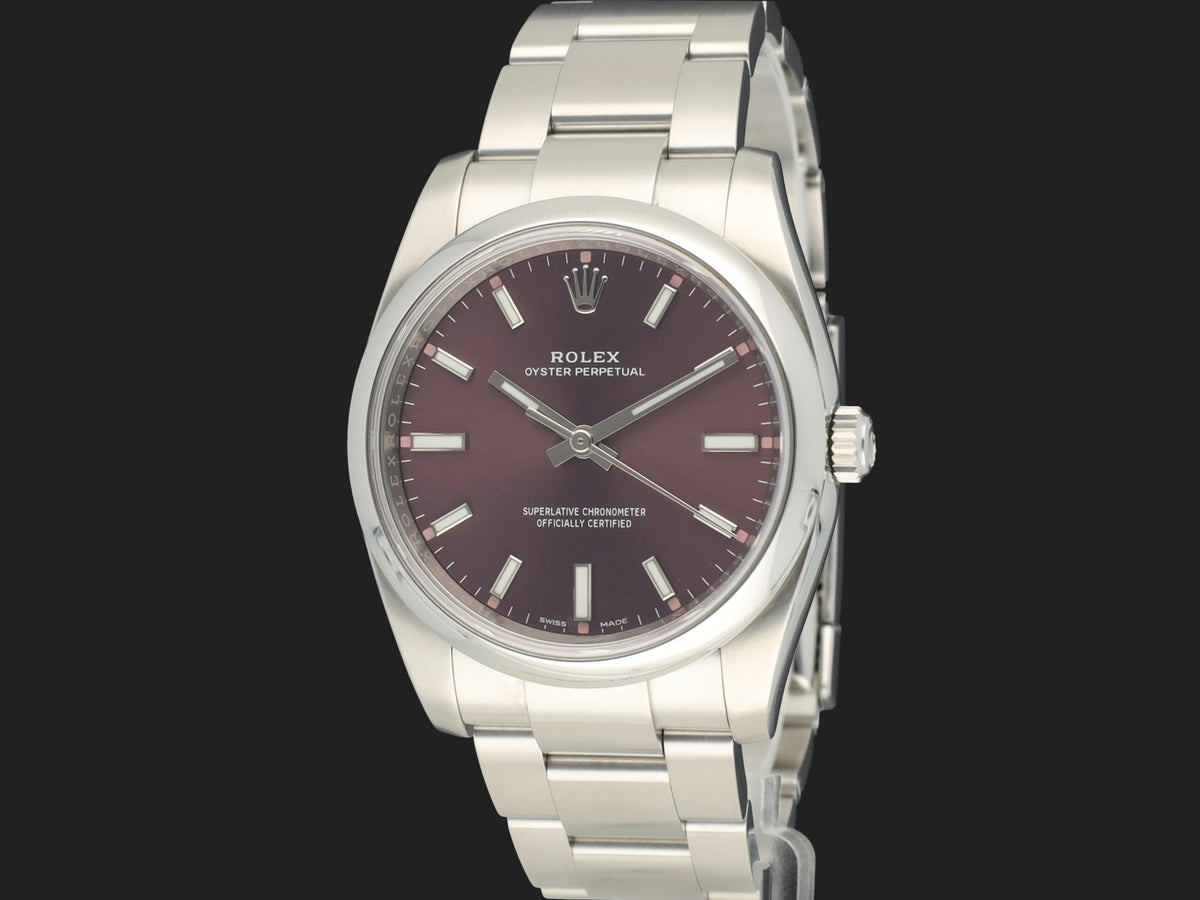 Rolex Oyster Perpetual 34 Red Grape Dial 114200 (1)