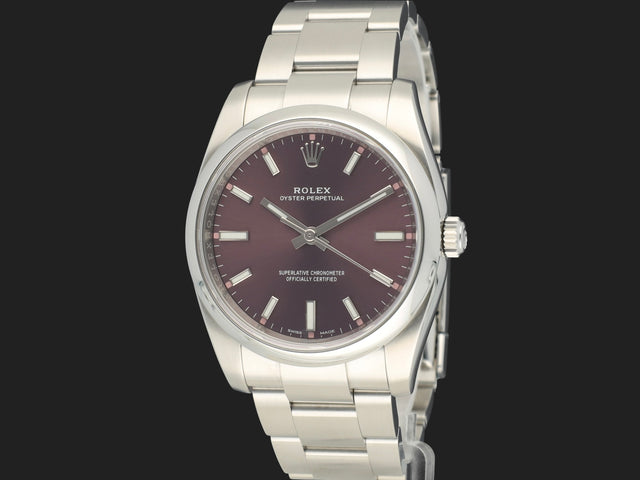 Rolex Oyster Perpetual 34 Red Grape Dial 114200