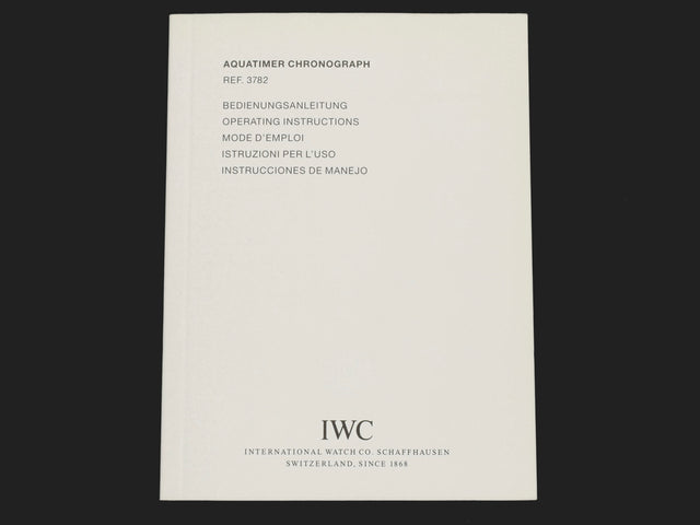 IWC Operating Instructions Booklet Aquatimer Chronograph