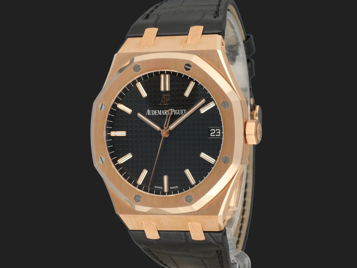Audemars Piguet Royal Oak Selfwinding Pink Gold Black Dial 15500OR.OO.D002CR.01 NEW (1)