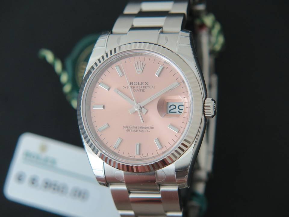 Rolex Date Pink Dial NEW 115234 (1)