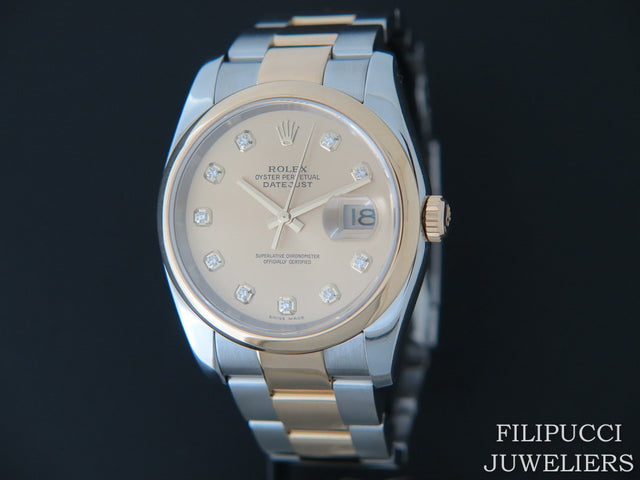 Rolex Datejust Gold/Steel Champagne Diamond Dial