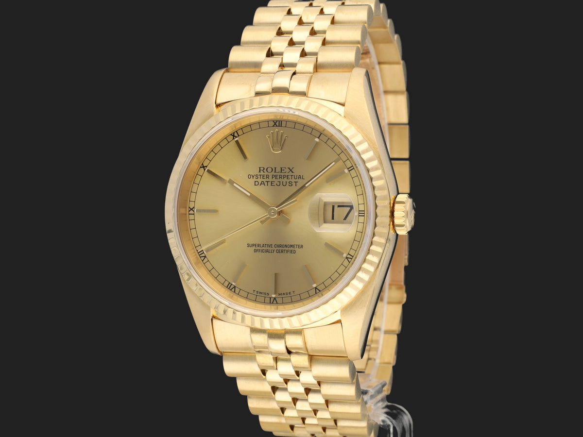 Rolex Datejust 36 Yellow Gold Champagne Dial 16238 (1)