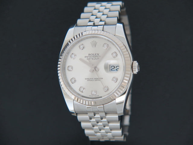 Rolex Datejust Silver Diamond Dial