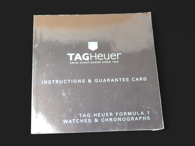 Tag Heuer Instructions Formula 1 Watches & Chronographs Booklet