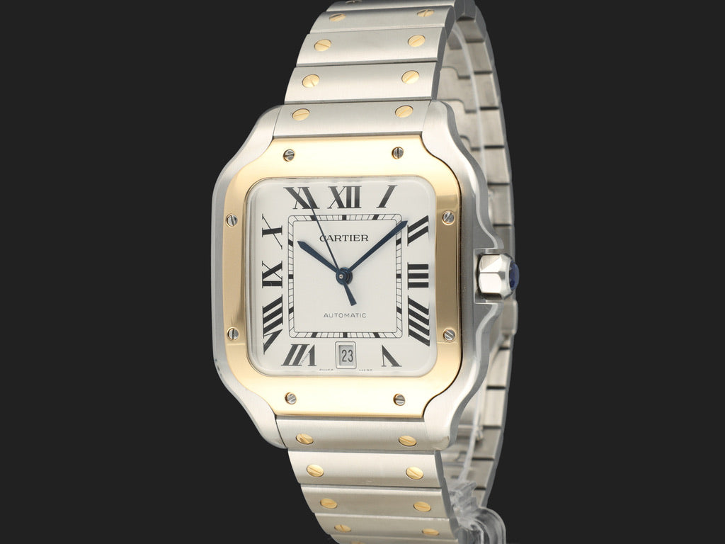 Cartier Santos Large Gold/Steel Roman Dial W2SA0009 (1)