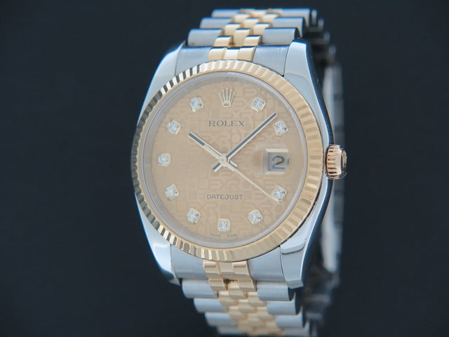 Rolex Datejust Gold/Steel Champagne Diamond Dial