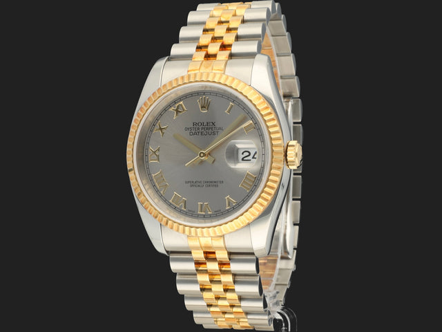 Rolex Datejust Gold/Steel Grey Roman Dial