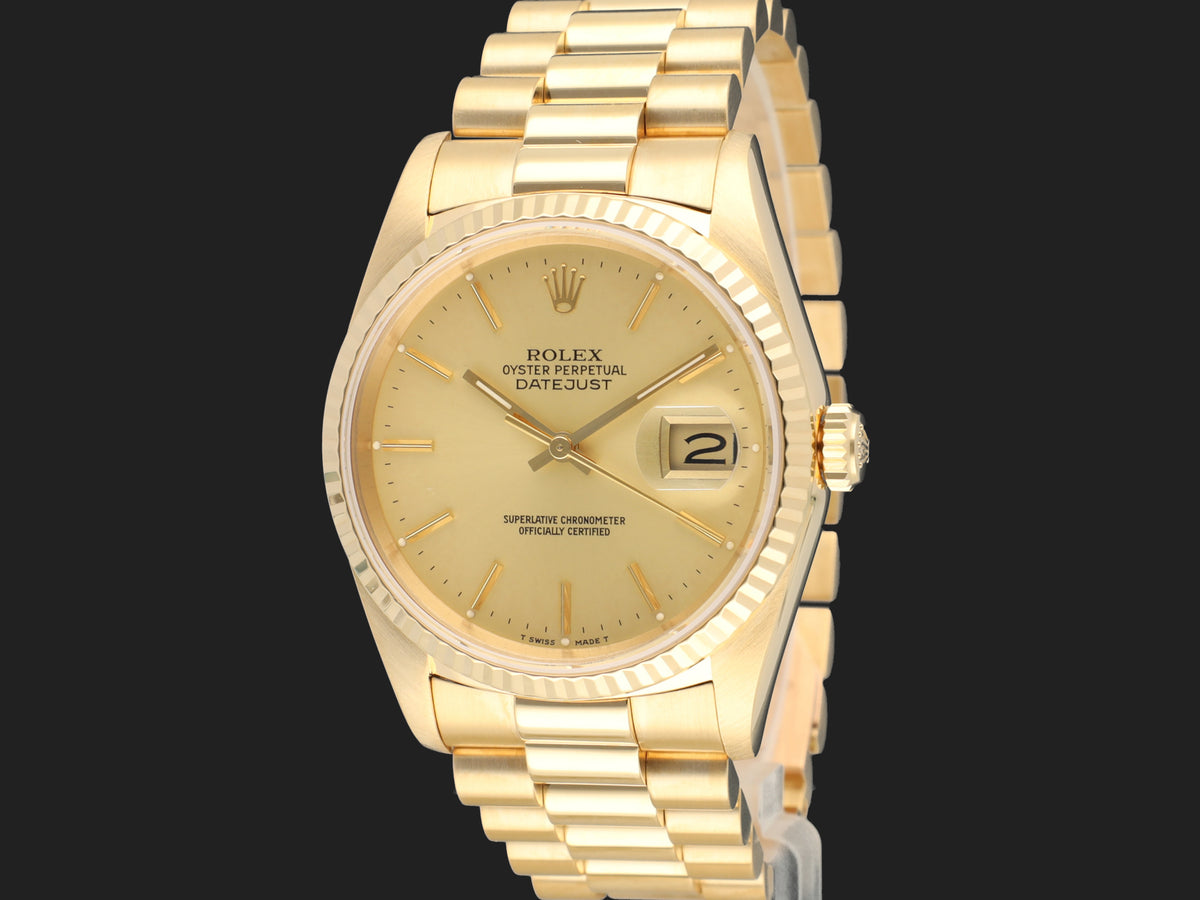 Rolex Datejust 36 Yellow Gold Champagne Dial 16238  (1)