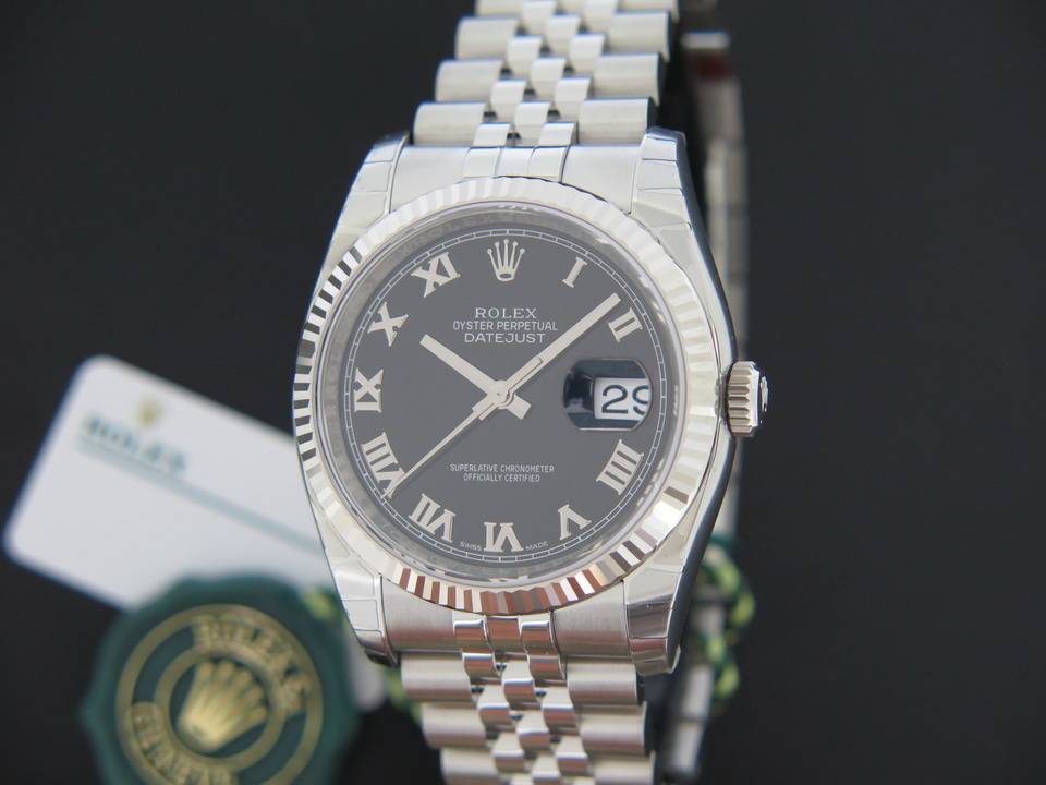 Rolex Datejust Black Roman Dial NEW  (1)
