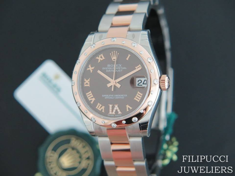 Rolex Datejust Evererosegold / Steel Choco VI Diamonds 178341 NEW   (1)