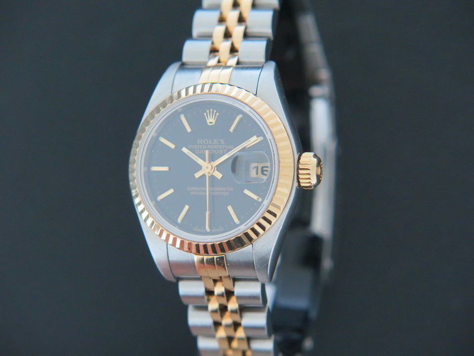 Rolex Datejust Gold/Steel Black Dial 79173 (1)