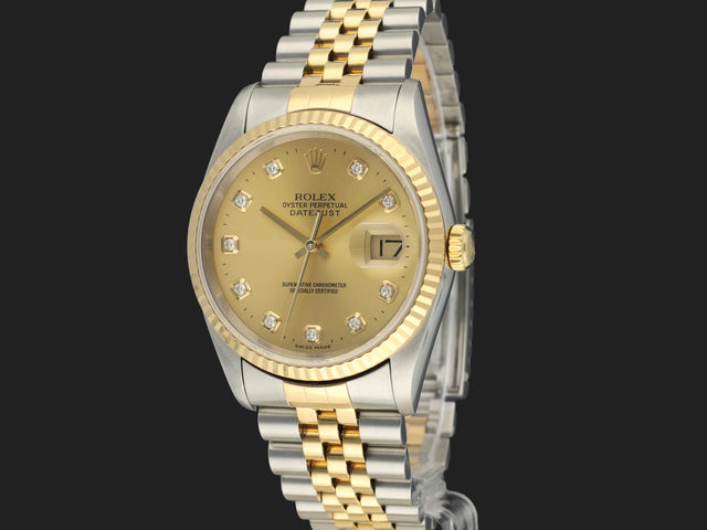 Rolex Datejust Gold/Steel Champagne Diamond Dial