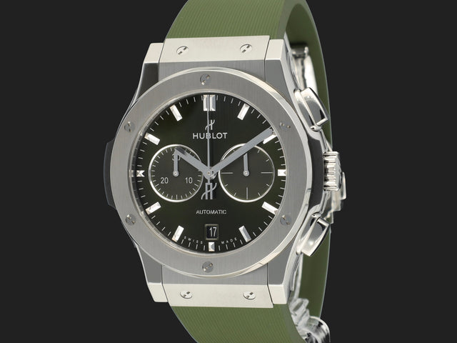 Hublot Classic Fusion Chronograph Titanium Green NEW