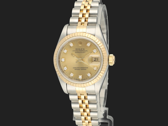 Rolex Lady-Datejust 26 Champagne Diamond Dial 69173