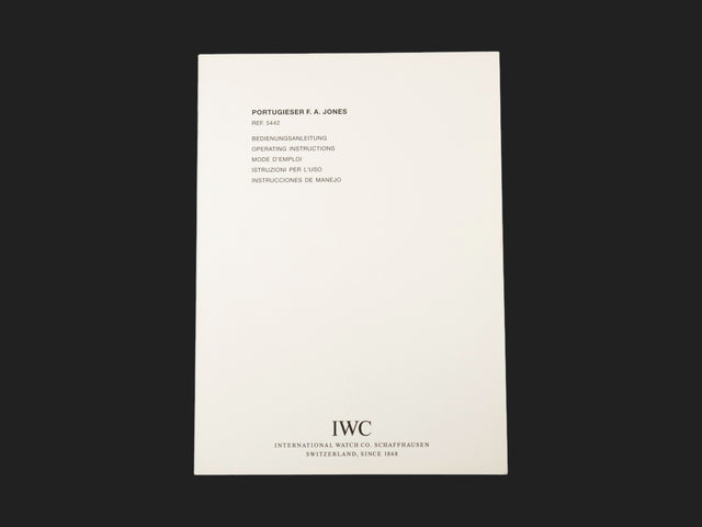 IWC Portugieser F.A. Jones Operating Instructions