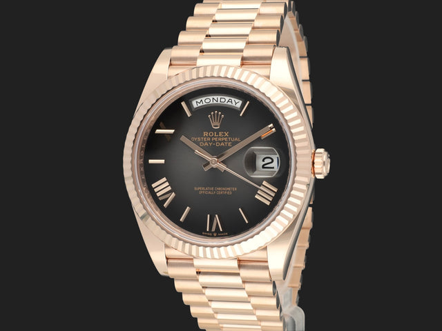 Rolex Day-Date 40 Everose Grey Ombré Roman Dial 228235