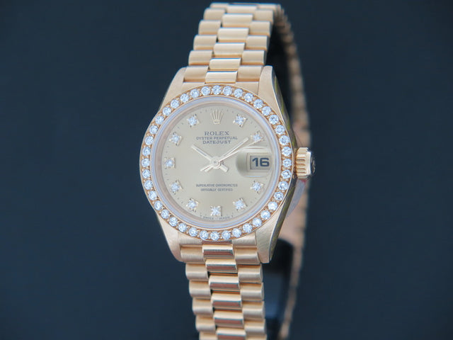 Rolex Datejust Lady Yellow Gold Champagne Diamond Dial