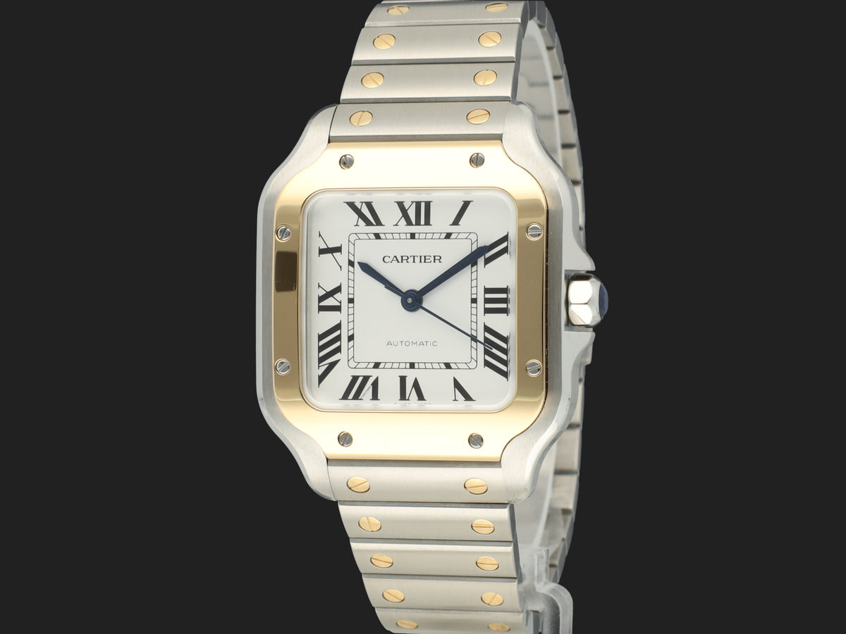 Cartier Santos Medium Gold/Steel Roman Dial W2SA0016 NEW (1)