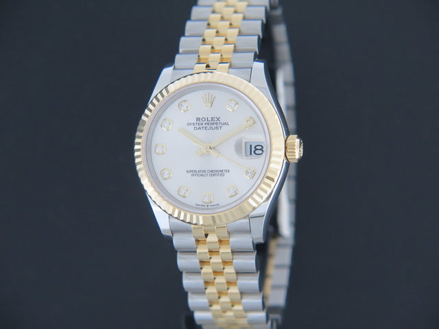 Rolex Datejust Gold/Steel Silver Diamond Dial NEW