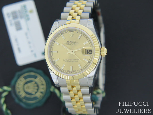 Rolex Datejust Gold/Steel Champagne Dial NEW