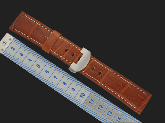 Panerai Brown Alligator Leather Strap with Folding Clasp 22-20MM