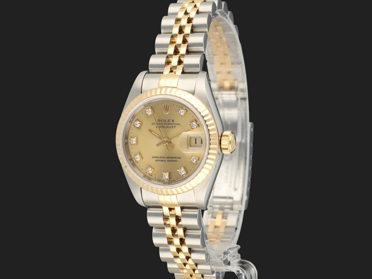 Rolex Lady-Datejust 26 Champagne Diamond Dial 69173 (1)