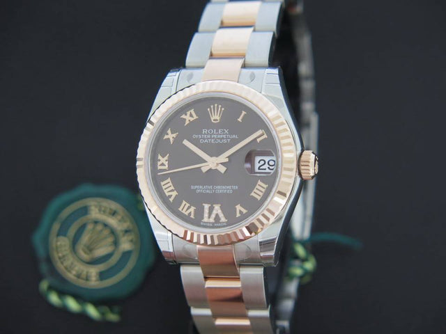 Rolex Datejust Rosegold / Steel Choco Diamond Dial NEW