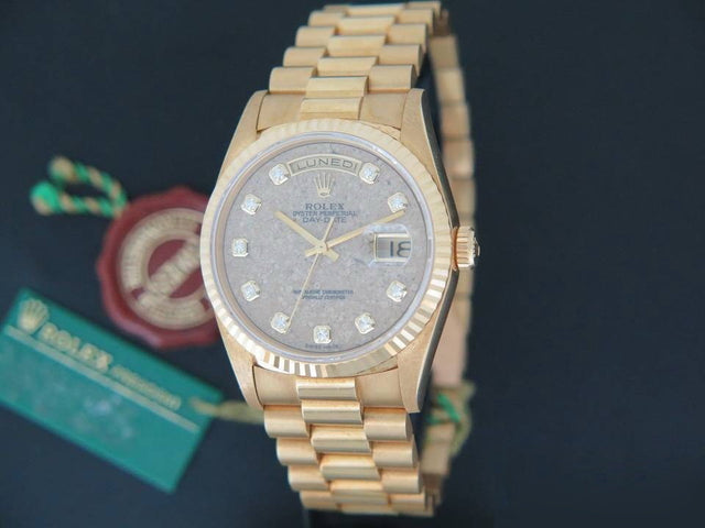 Rolex Day-Date Yellow Gold N.O.S. Fossil / Jurassic Park / Diamond Dial