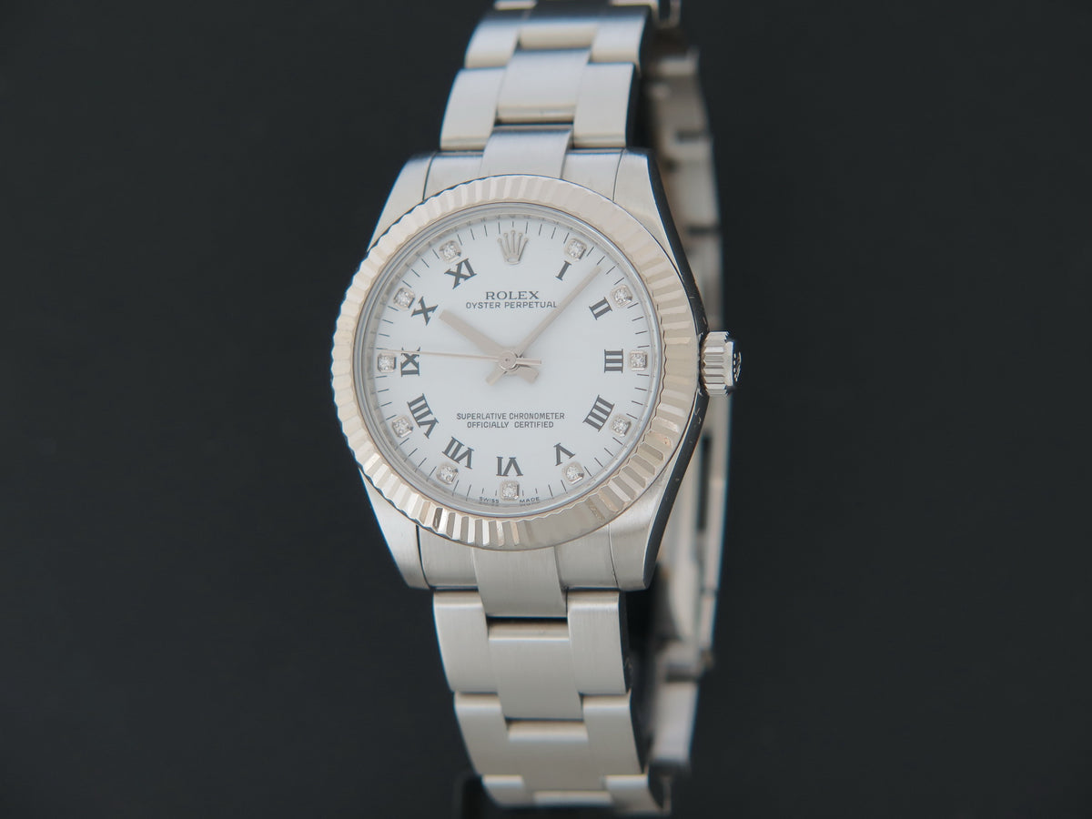 Rolex Oyster Perpetual White Diamond Dial 31MM 177234 (1)
