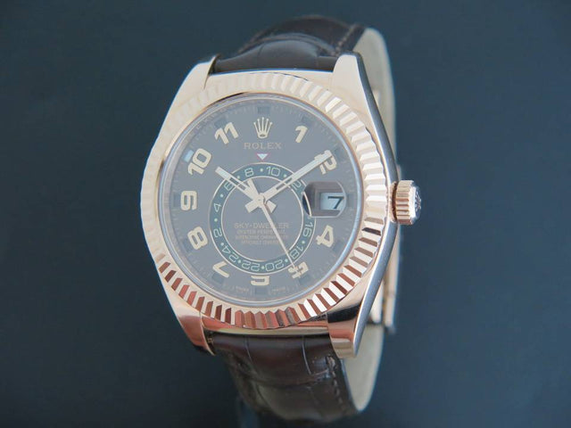 Rolex Sky-Dweller Everose Gold Leather Strap