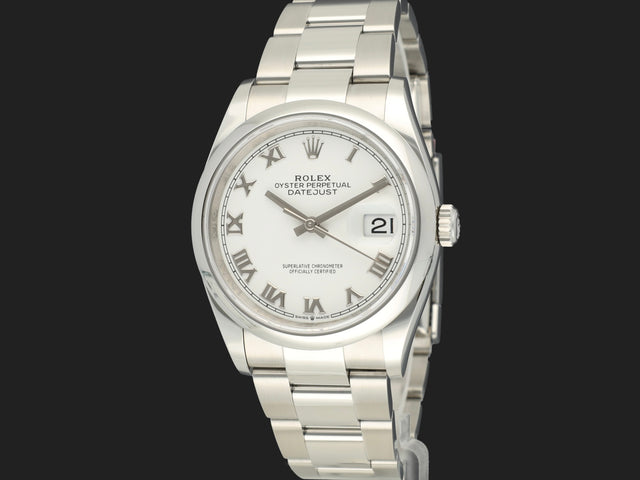 Rolex Datejust 36 White Roman Dial 126200