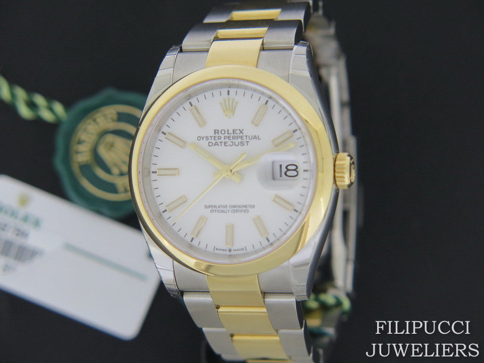 Rolex Datejust Gold/Steel White Dial NEW 126203 STICKERS  (1)