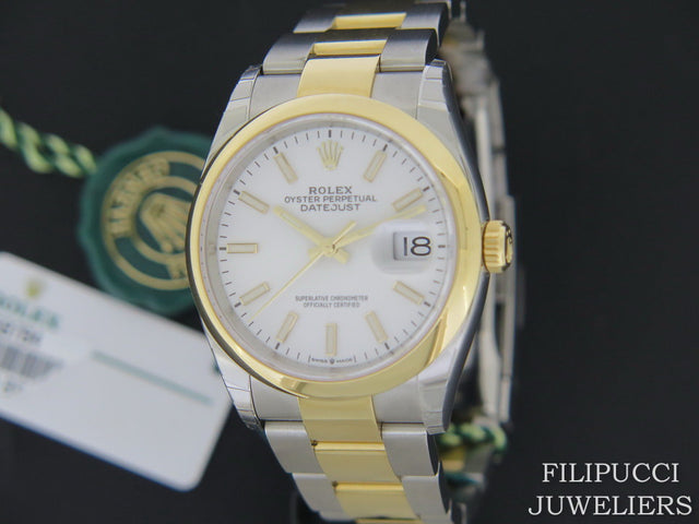 Rolex Datejust Gold/Steel White Dial NEW STICKERS