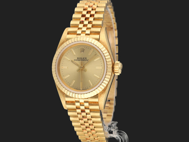 Rolex Oyster Perpetual 26 Yellow Gold Champagne Dial