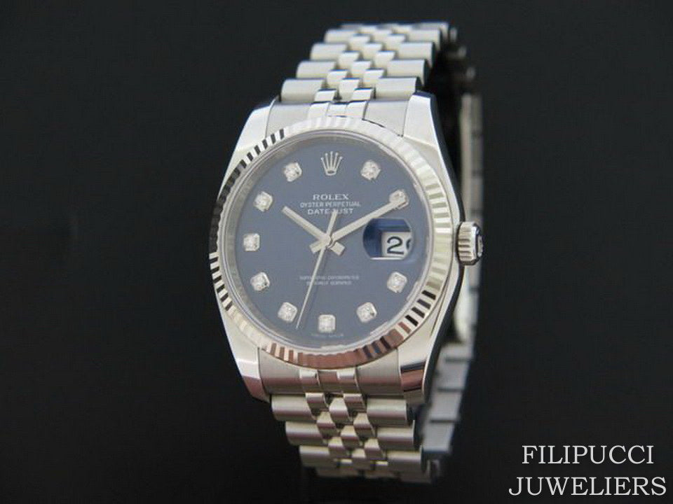 Rolex Datejust Blue Diamond Dial 116234 (1)