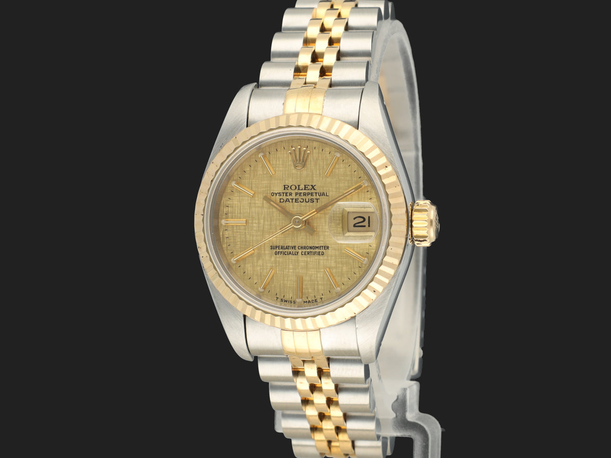 Rolex Lady-Datejust 26 Champagne Linnen Dial 69173 (1)