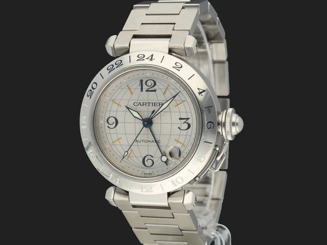 Cartier Pasha C GMT Automatic Silver Dial 2377