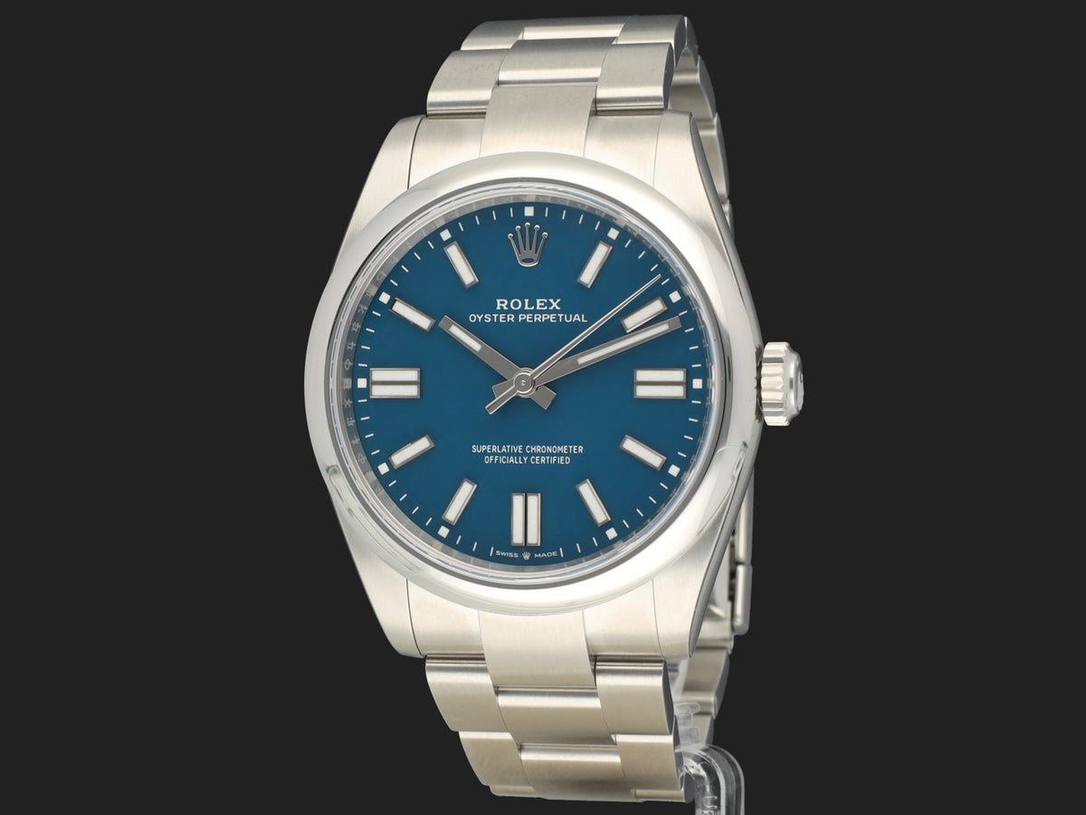 Rolex Oyster Perpetual 41 Med Blue Dial 134300 NEW FULL STICKERS (1)