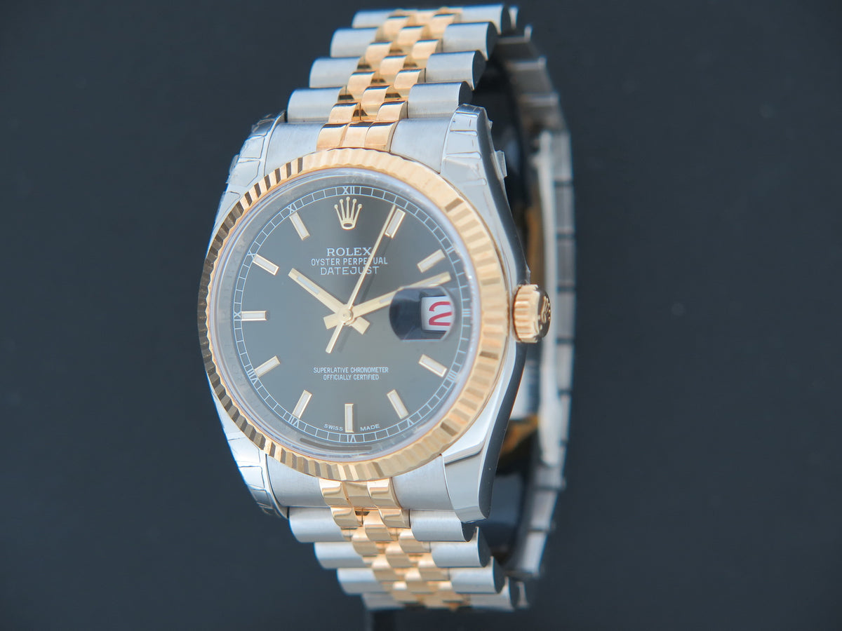 Rolex Datejust Gold/Steel Black Dial 116233 (1)