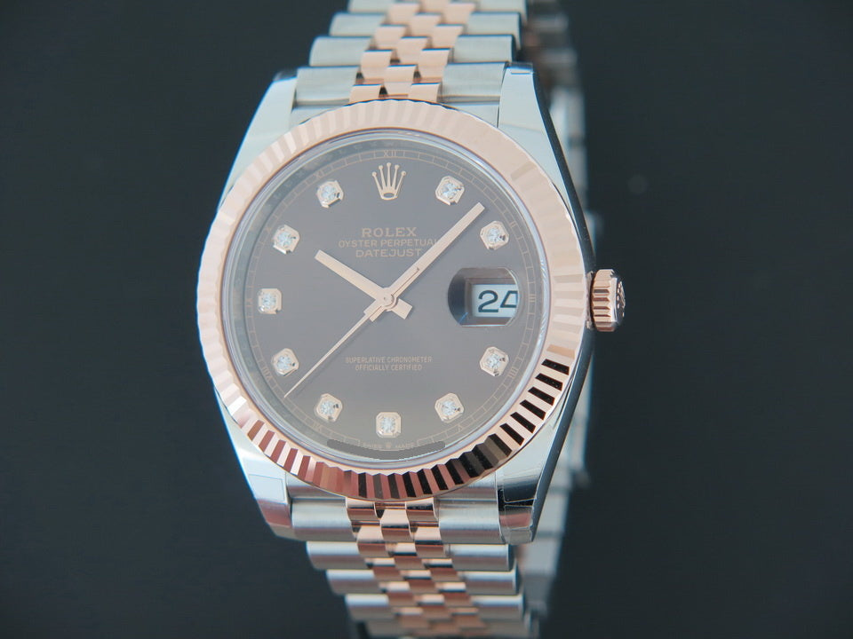 Rolex Datejust 41 Everosegold/Steel Choco Diamond Dial NEW 126331 (1)