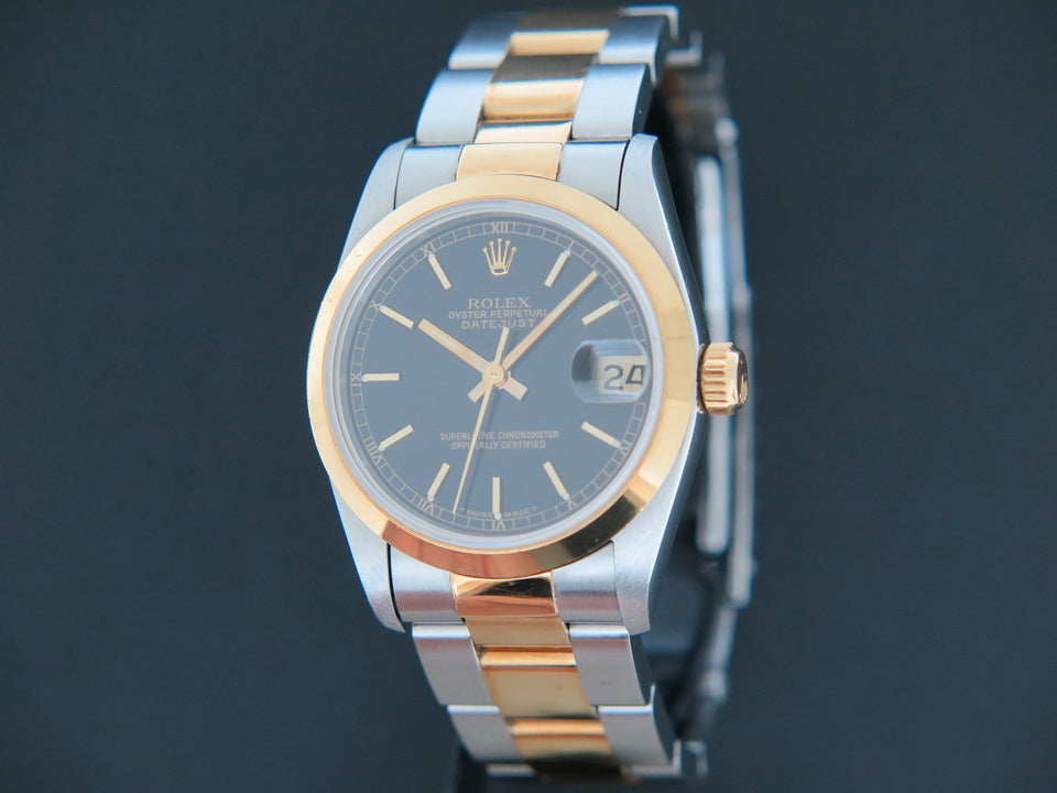 Rolex Datejust 31 Gold/Steel Black Dial 68243 (1)